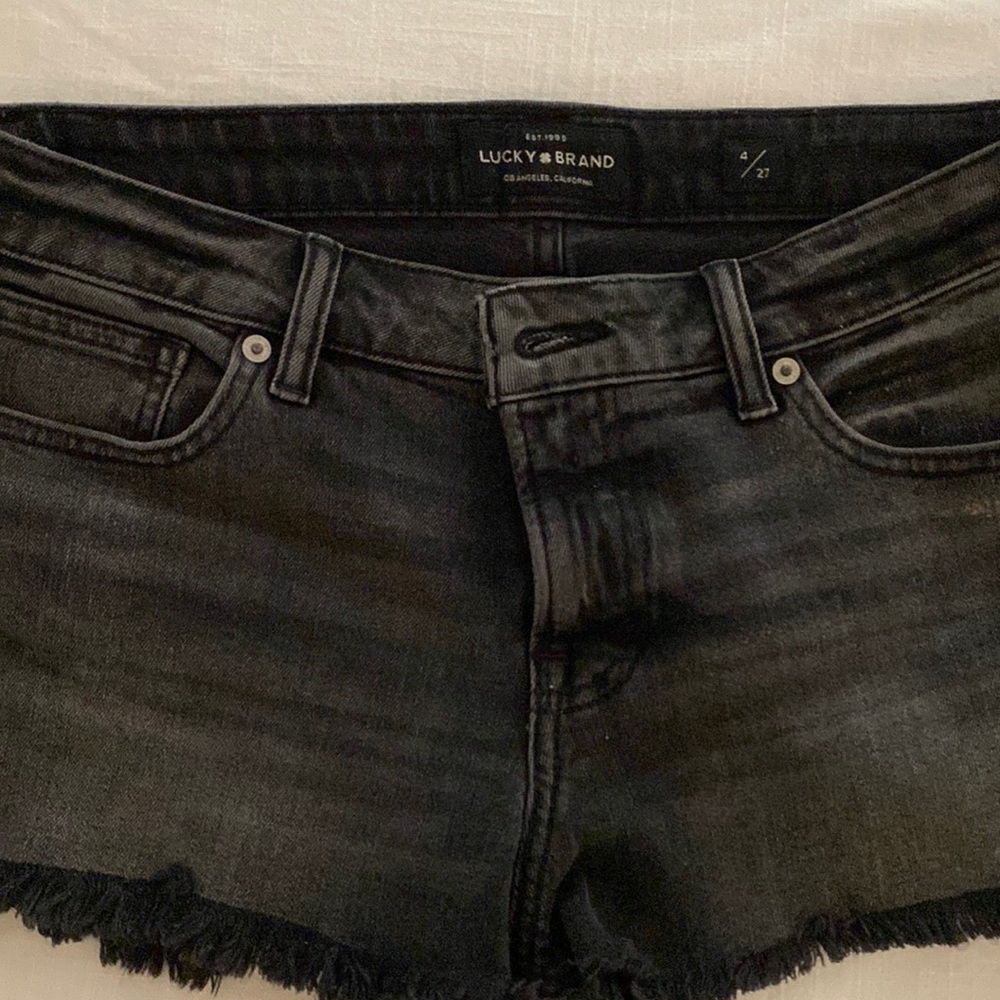 Black jean shorts